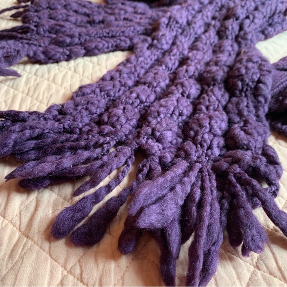 ALDO - Scarf long oversize & tuque with matching beanie pompom acrylique purple - Picture 8 of 8